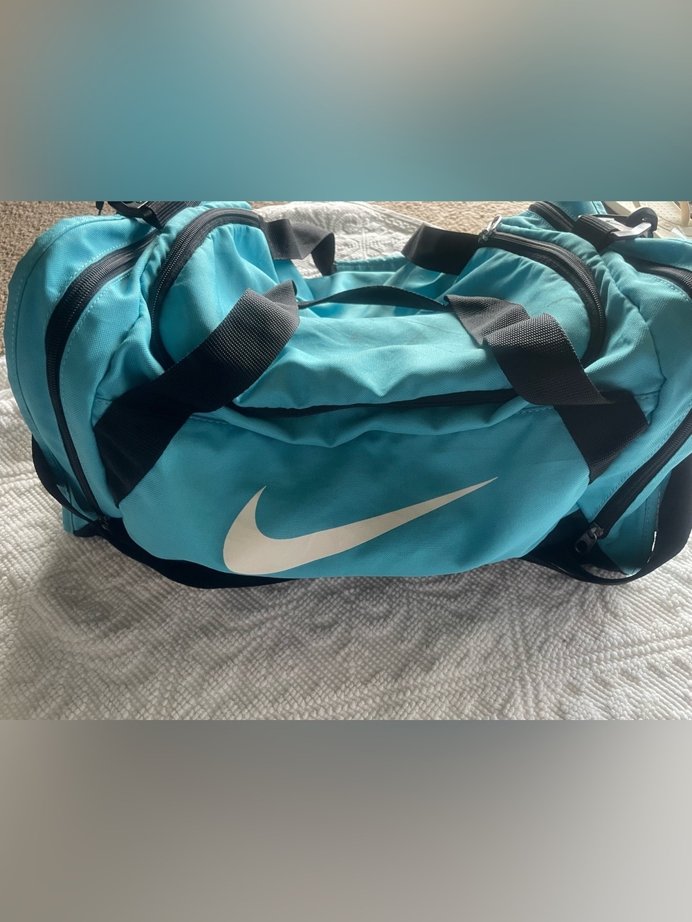 Nike Teal Blue Duffel Gym Bag